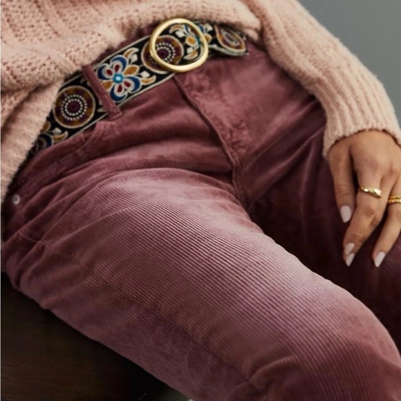 PILCRO Wine Mid-Rise Slim Boyfriend Corduroy Jeans - Picture 5 of 14